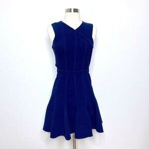 Carven Dress Women 4 Blue Peplum Skirt Cutout Back